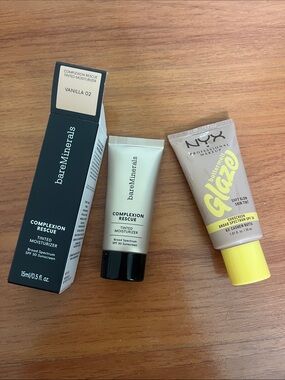 bareMinerals Complexion Rescue Tinted Moisturizer Vanilla 02 + NYX Glaze Tint